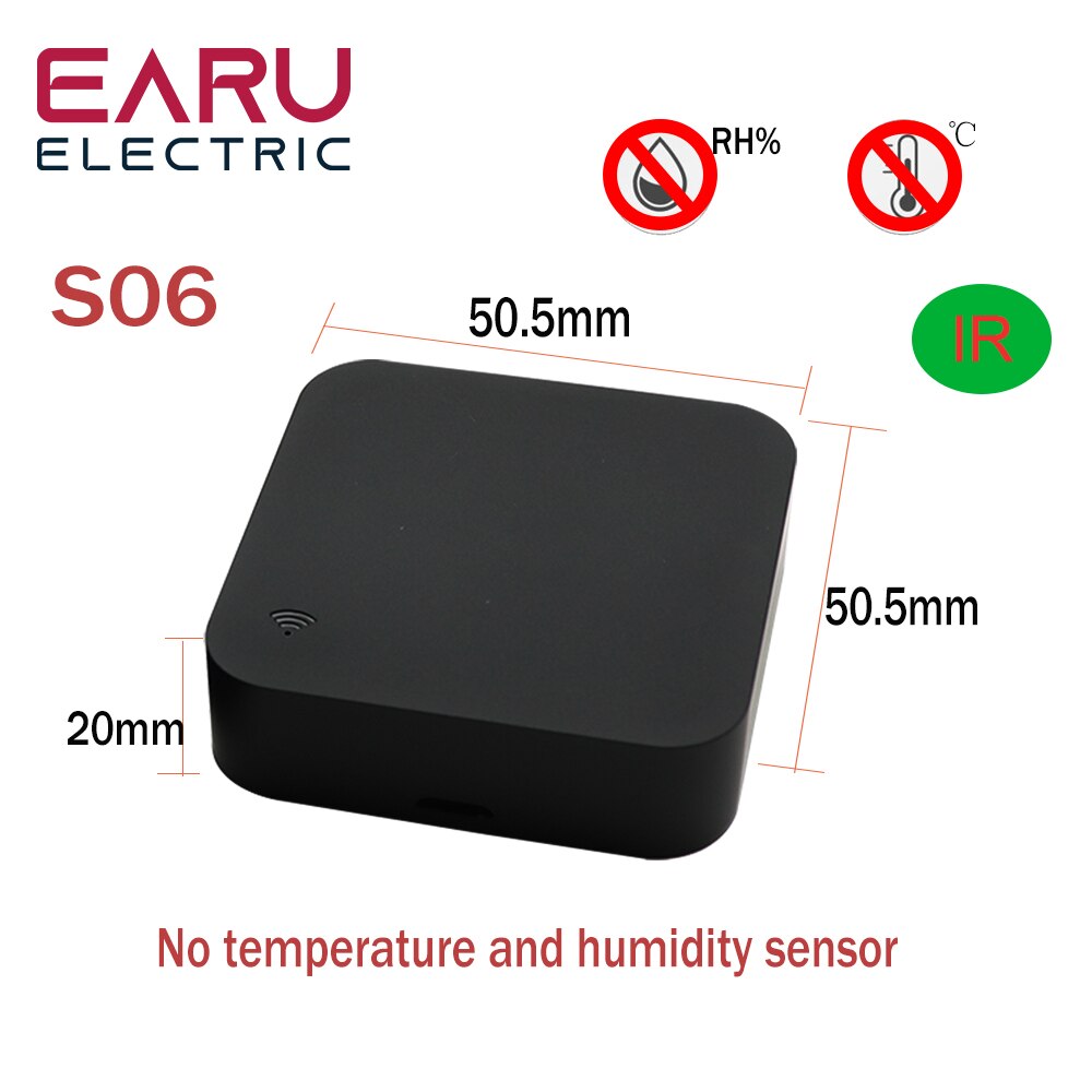 WiFi Tuya Smart Universal IR/RF Remote Controller for Air Conditioner TV with Temperature Humidity Sensor by Alexa Google Home: S06