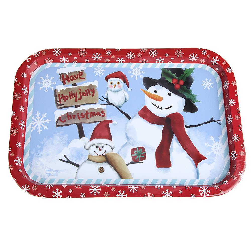 Noël étain plat Rectangle vaisselle assiette alimentaire récipient mariage boîte à déjeuner pour décor de Festival de noël