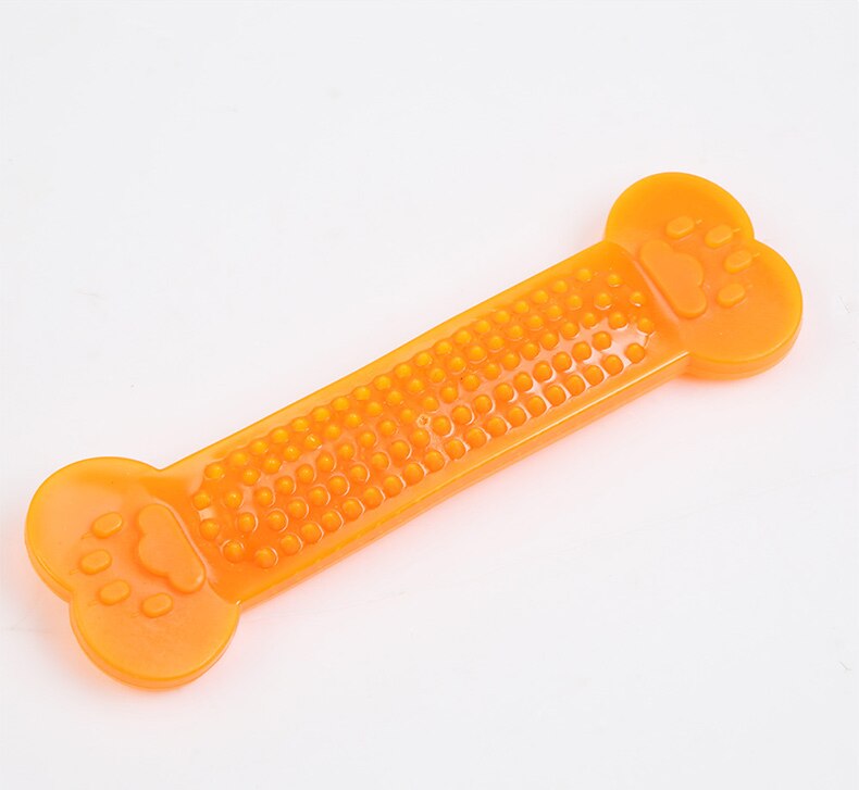 Duurzame Hond Kauwen Speelgoed Rubber Bot Speelgoed Agressieve Kauwers Hond Tandenborstel Doggy Puppy Dental Care Voor Hond Huisdier accessoires: orange