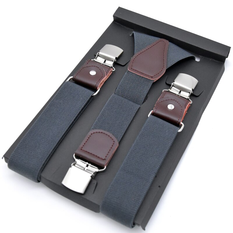 Men&#39;s Suspenders Leather Suspender Men Casual Suspensorios Trousers Strap 3.5*120cm For Dad Tirantes