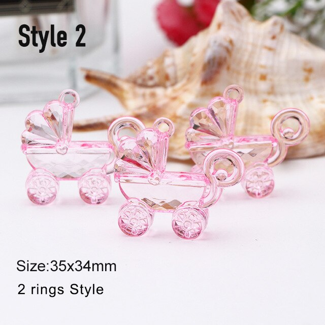 Mini calèche rose et bleu 30 pièces | Décor pour petite fête prénatale baptême, décoration pour boîte , gâteau annonce de naissance: Style 2 pink-30pcs