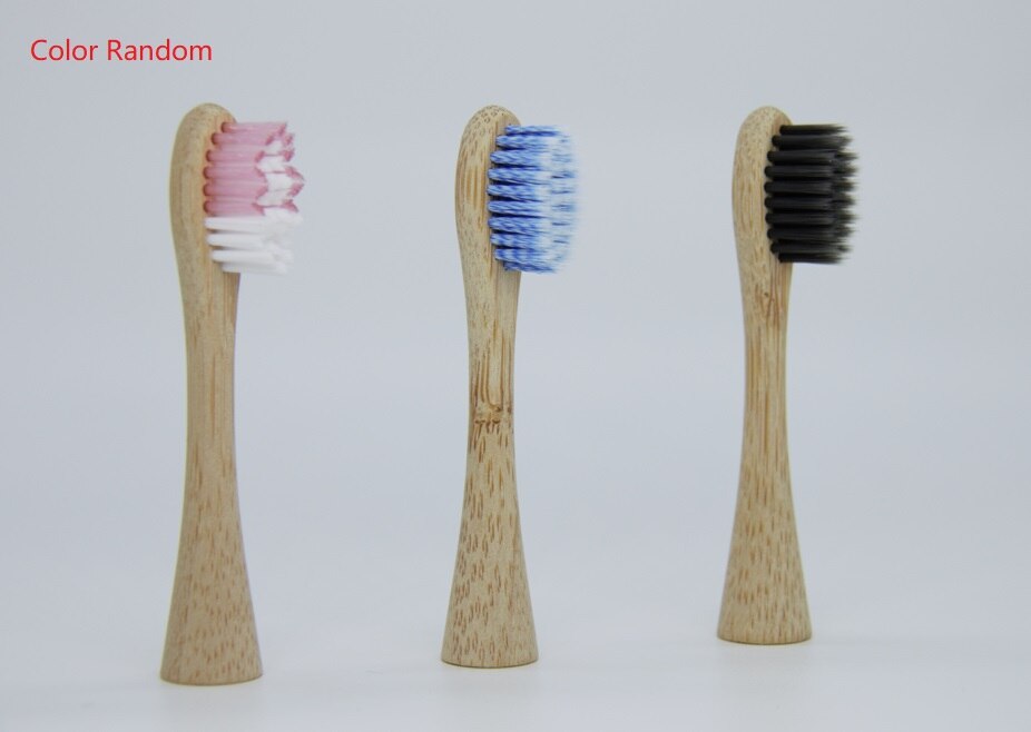 Cepillo de dientes eléctrico de bambú ecológico, con 3 cabezales de repuesto suaves, 5 modos, limpieza de higiene bucal ultrasónica: toothbrush heads