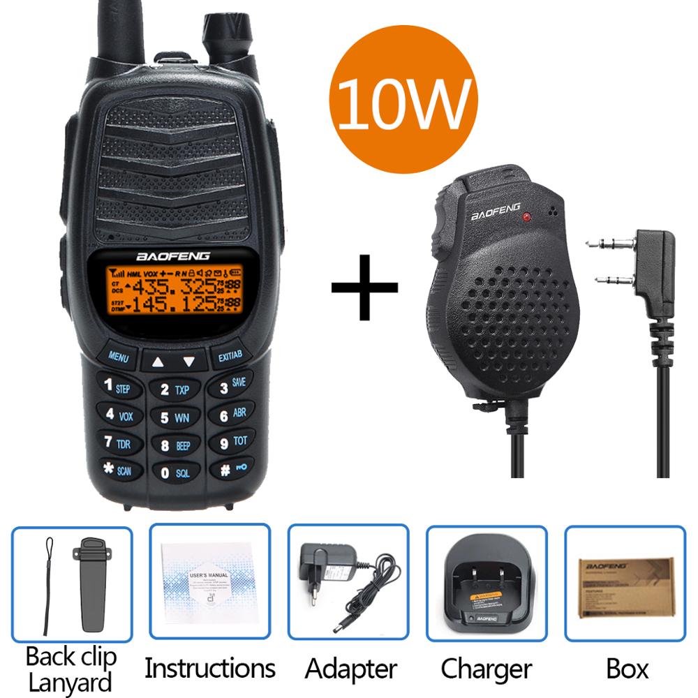 Baofeng – walkie-talkie Portable 10W UV-X10 mAh 2-PTT double bande VHF UHF chargeur USB 30km Ham CB Radio 2 voies émetteur-récepteur 8800: add speaker mic