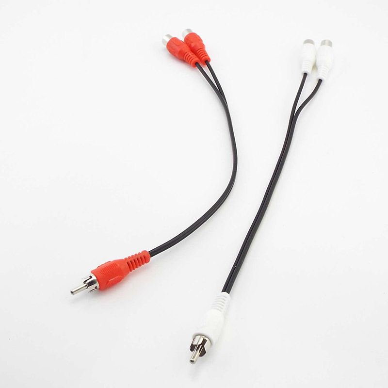 Y Splitter Audio Kabel Rca Male Naar 2 Vrouwelijke Plug Rca Connector Adapters Draad Koord
