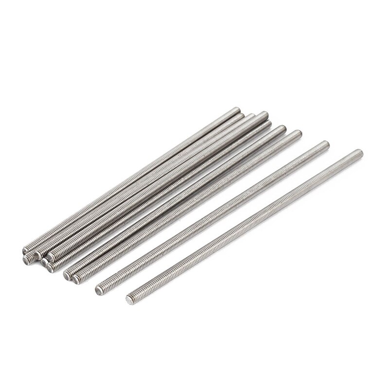 M6 x 180mm 304 Stainless Steel Fully Threaded Rod Bar Studs Fasteners 10 Pcs: Default Title
