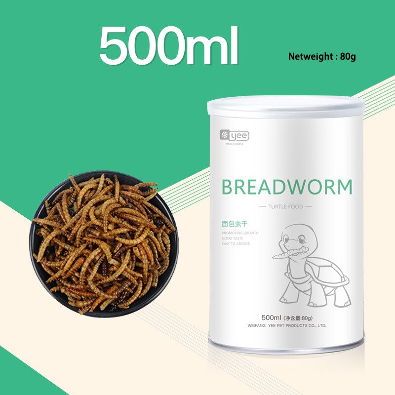 YEE Turtle Tortoise Reptile Food Skewers Fish Granules Dried Shrimp Mealworm Aquarium Fish Food Feed: Mealworm 500ml