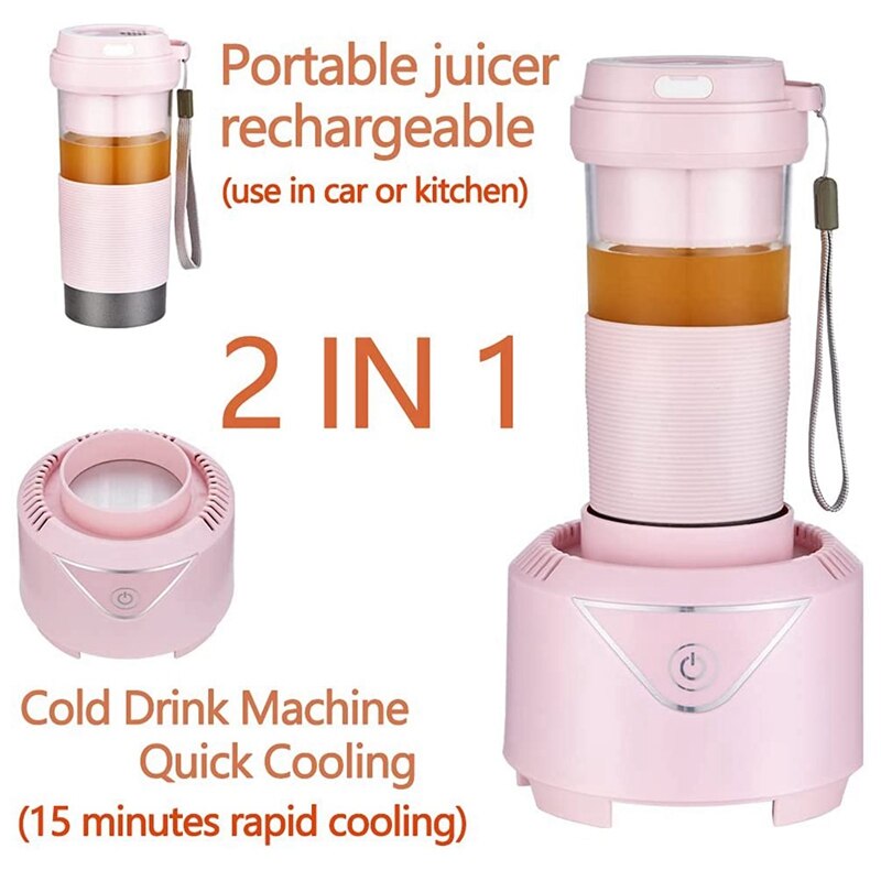 Electronic Cooling Personal Blender,Smoothies Juicer, Rechargeable Mini Size Cooling Blender,for Home Office Travel