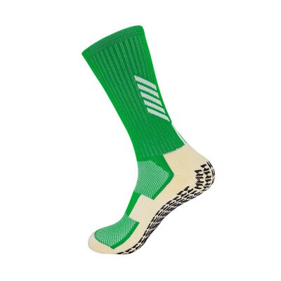 Unisex skridsikker fodbold skridsikre sportsstrømper fodbold atletisk sport afslappet skridsikker voksne medium korte sokker: Grøn