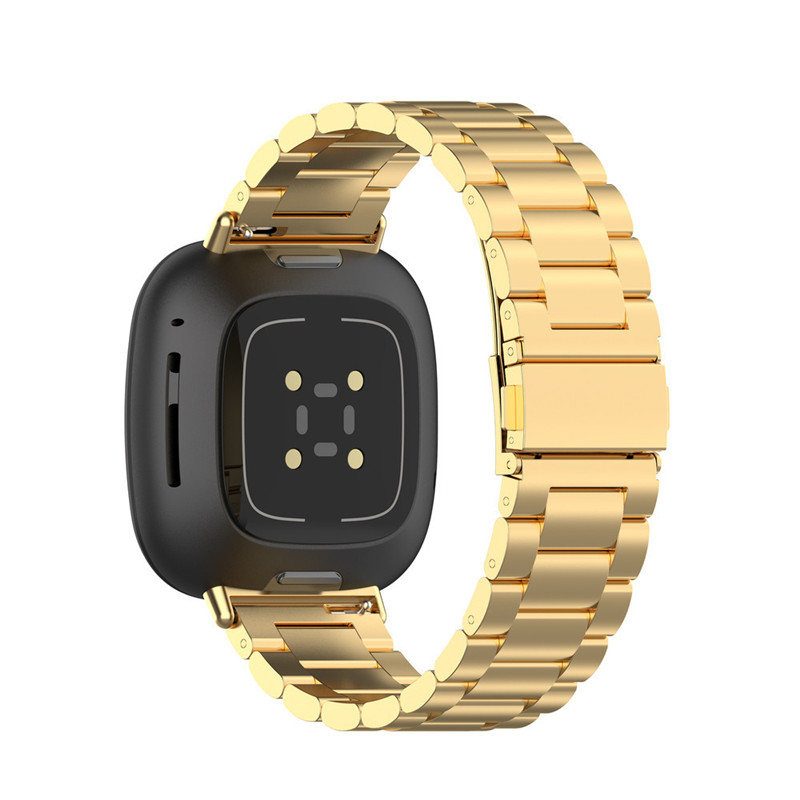 Stal stalowy pasek dla Fitbit Versa 3 4 zegarek metalowa bransoletka pętla dla Fitbit Sense 2 Versa 3 4 bransoletka zamienna zespół: BLACK WHITE / 17mm
