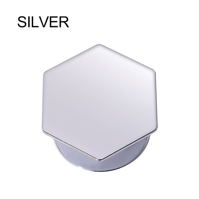 Soporte plegable para teléfono móvil, placa de Metal con forma de corazón para montaje en coche, soporte para teléfono móvil, con forma de globo: hexagon silver