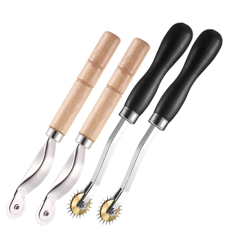 4Pcs Wheel Sewing Tools Point Leather Cloth Sewing Overstitch Wheel Tool Serrated Tracing Wheel for Leather Edges