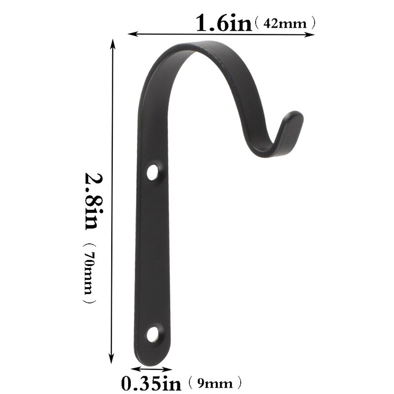 1/4/10pcs Hanging Basket Brackets Metal Strong Outdoor Wall Garden Hook Black AC889