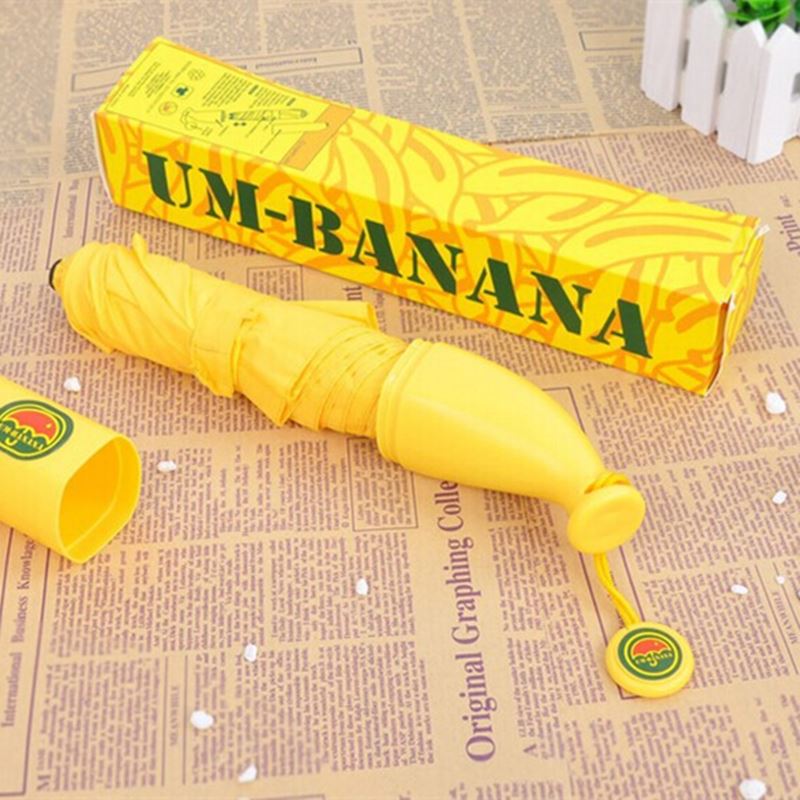 Folding Umbrella Wind Proof Resistant Kids Children Cute Fruit Rain Umbrella Outdoor Travel Luxury Girls Boys Parasol: Yellow