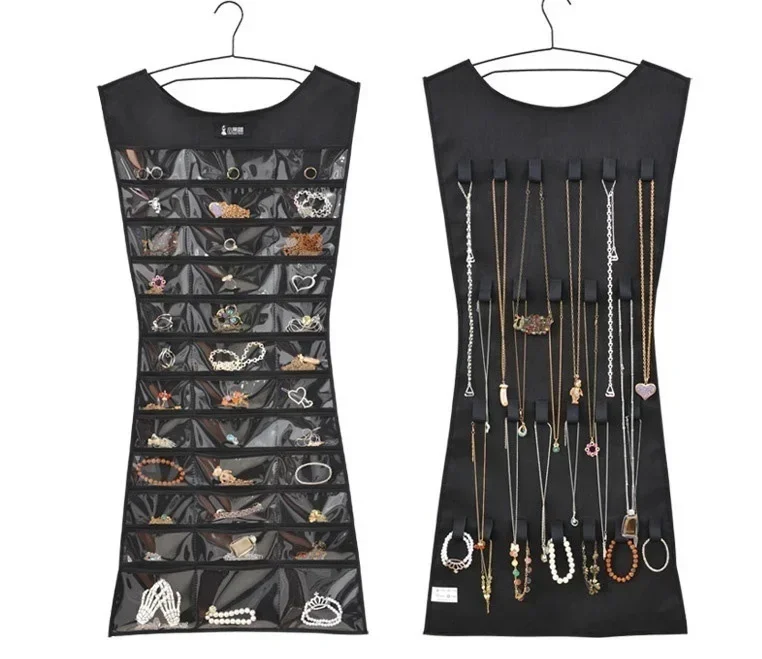 Sac de rangement suspendu porte-bijoux collier Bracelet boucle d'oreille bague organisateurs de bijoux et boîte à bijoux de rangement (sans cintre)