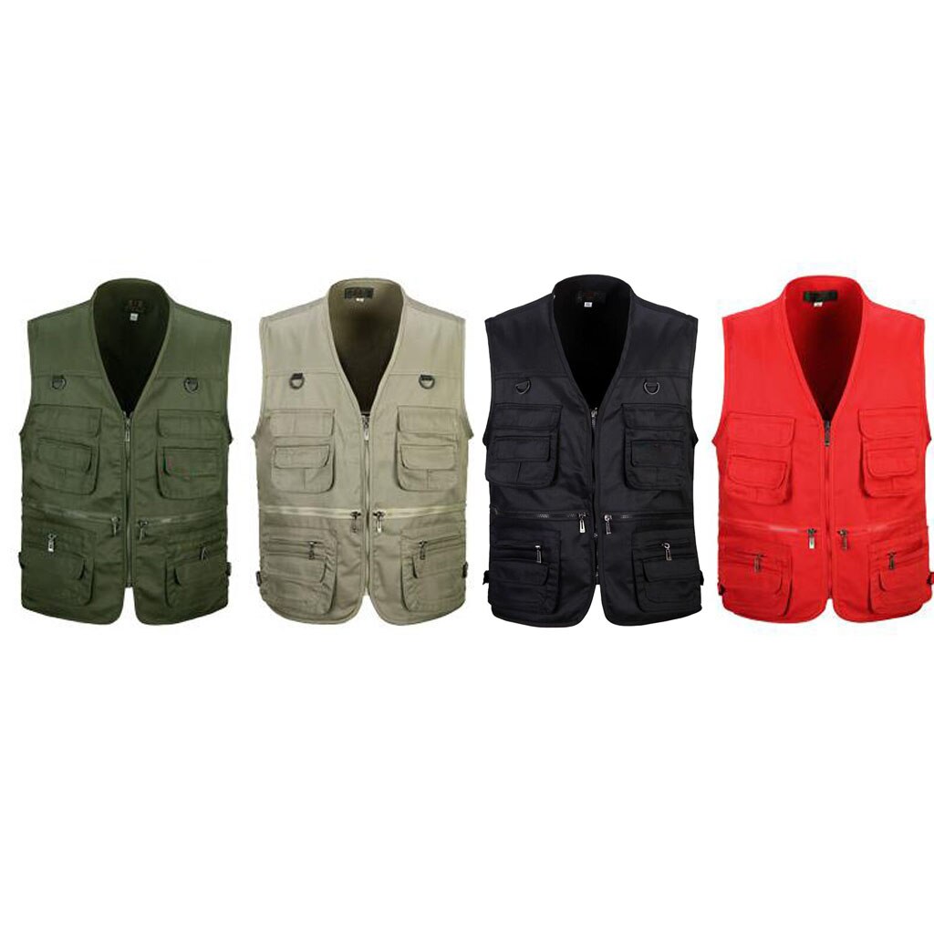 Men's Outdoor Multi-Pocket Vest Travel Fly Fishing Photography Quick-Dry Jac Outdoor Camping Fishing Apparel Accessories