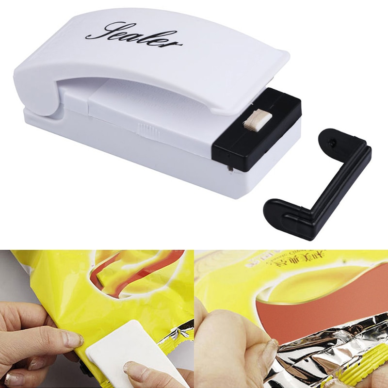 Mini praktisk förpackningspåse handpress förseglingsmaskin bärbara plastpåsar förseglingsmaskin hushållsmat förpackning påsförslutare