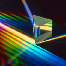 Prisma triangular de vidrio óptico, Prisma de refracción de arco iris, prisma triangular colorido, instrumento de enseñanza de fotografía, 25x25x80mm