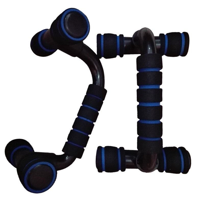 2 uds Barra de realce ABS Fitness en forma de H barra de realce barras de soporte herramienta Fitness pecho entrenamiento ejercicio esponja ejercitador con sujeción para las manos: Azul