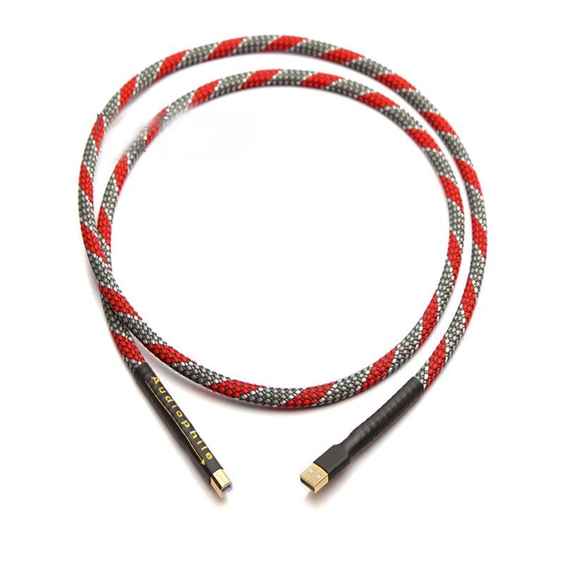 Hola-QED OCC chapados en plata cable de audio USB cable USB de datos cable DAC USB hifi cable A-B cable usb: Black / 0.5m
