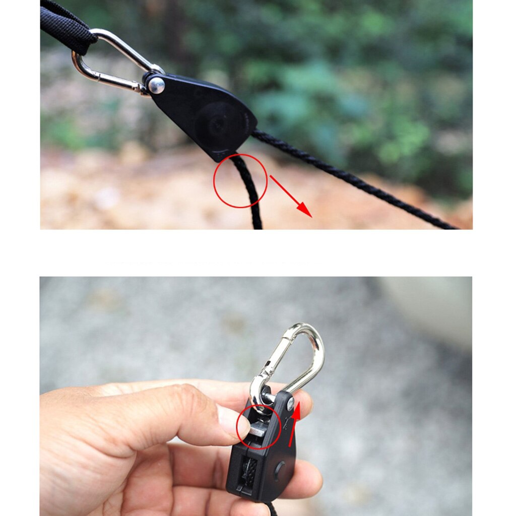 Tendeur de corde à nœud rapide pour tente de Camping, tendeur de cintre à poulie à cliquet,