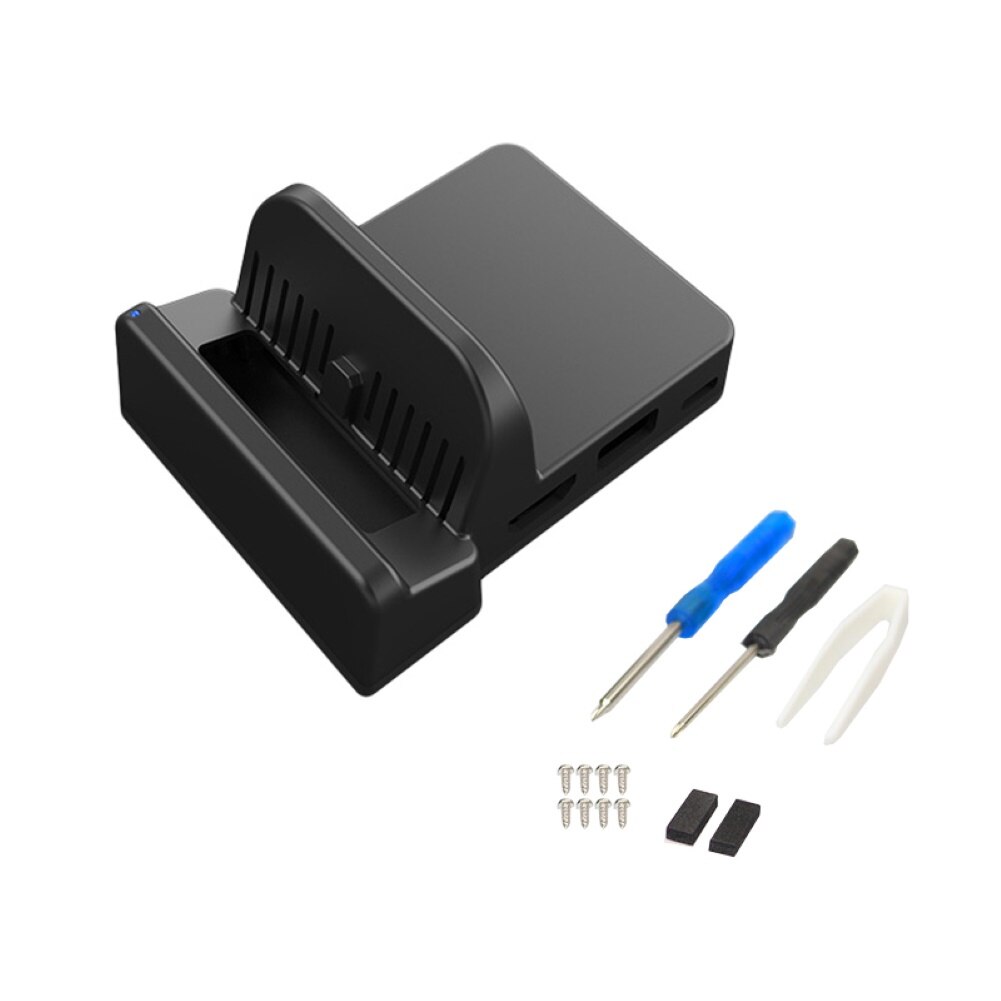 Stazione di Ricarica Nintendo Switch - Supporto Portatile - Convertitore TV - Supporto Gioco: Nero