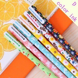 10 unids 6 unids kawaii flor colorida Cancillería gel pluma material escolar oficina papelería papelaria canetas coloridas color de la pluma 04083
