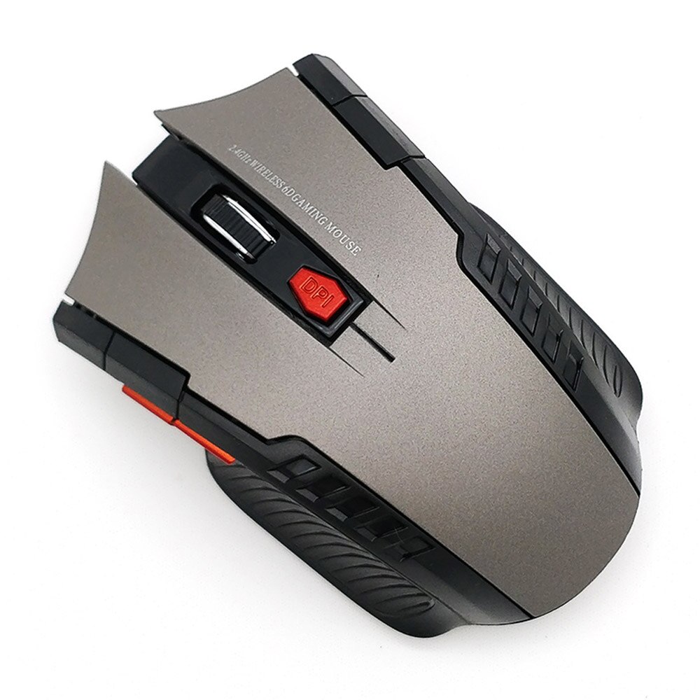 Draadloze usb muis 2000 dpi instelbare usb 2.0 ontvanger optische computermuis 2.4 ghz ergonomische muis voor laptop pc: Grijs