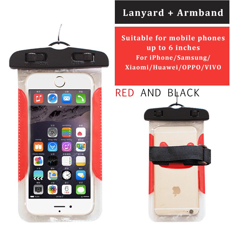Pływające wodoodporna etui na szyję pasek na szyję smycz wielofunkcyjne podwodne TPU sucha torba dla Huawei Honor 10 P20 Lite dla iPhone 7: BW With Armband