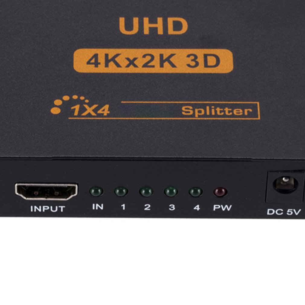 UK Power 3D 4K*2K Full HD 1080p 1X4 HDMI-compatible Splitter Adapter 4 Ports Hub Repeater Amplify Converter For HDTV Adapter