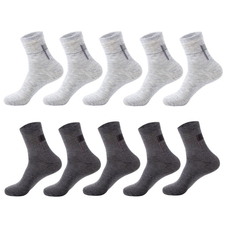 Miesten parhaat hajunkestävät puuvillaiset pitkät sukat vapaa-ajan liikesukat 20 kpl= 10 paria/eräkoko(eu= 40-45): Tummanharmaa ja harmaa