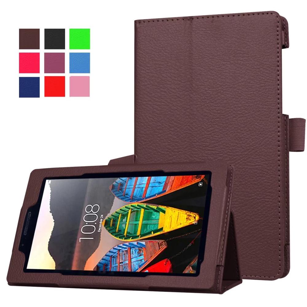 Tablet Case Voor Lenovo Tab3 730 730f 730 m 730x TB3-730F TB3-730M 7.0 inch PU Leather Case Cover Voor Lenovo tab 3 Beschermen Shell: Brown