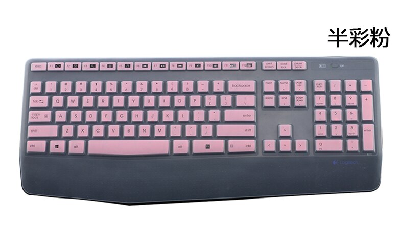 funda protectora de silicona transparente para teclado para Logitech MK345 K345: Transparent pink