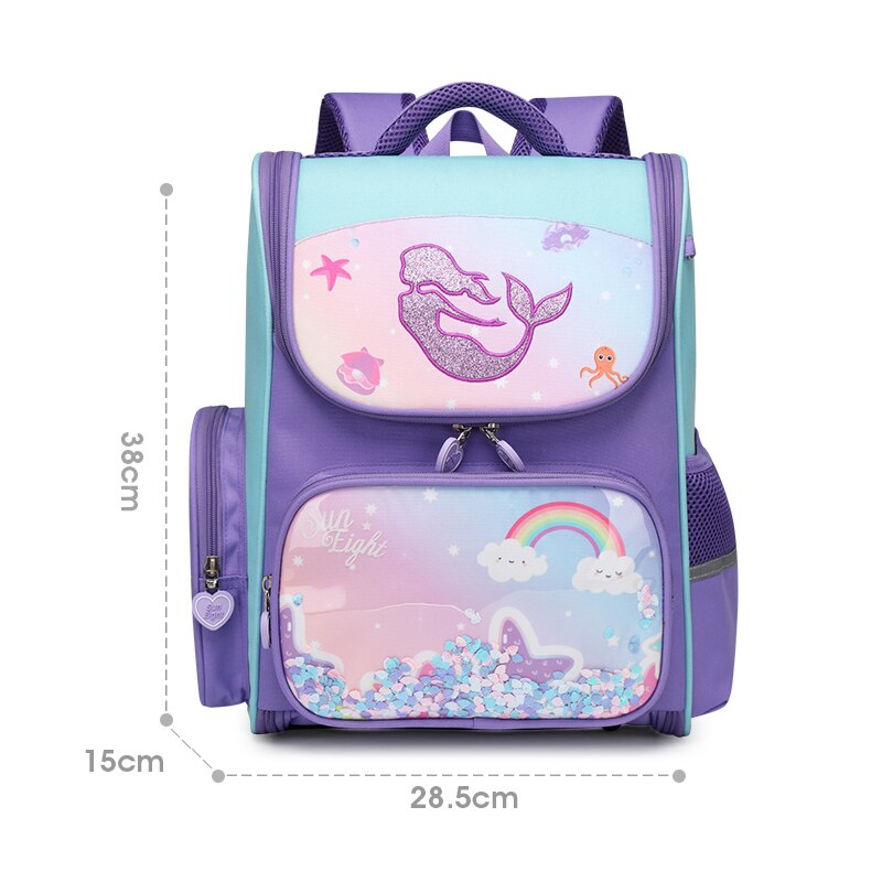 SUN otto Unicorn Girl School Bags borsa per libri ortopedica per bambini spazio in Nylon impermeabile 3D