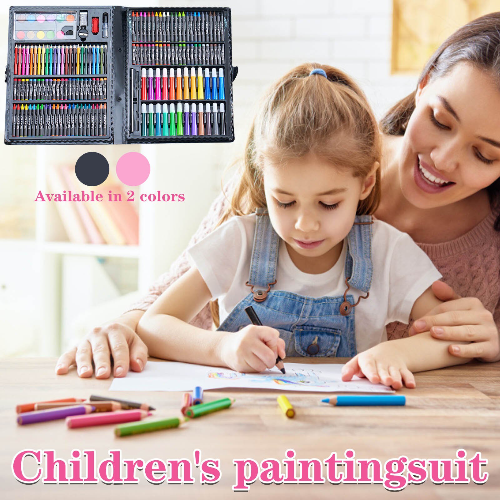 168Pcs Kids Schilderij Tekening Art Set Met Kleurpotloden Olie Pastels Aquarel Markers Gekleurde Potlood Gereedschap Voor Jongens Meisjes