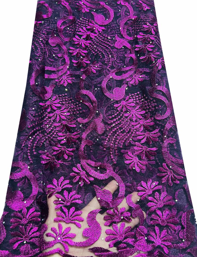 African Lace Fabric French Tulle Lace Fabric Wedding Dress Nigerian Lace Fabric Stones 5 Yard Sewing VL90818 VLY112: AS PIC16