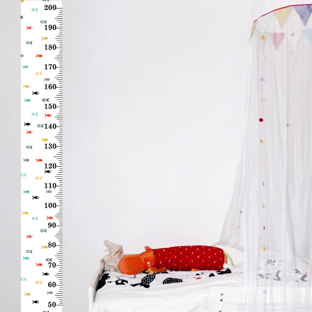 Wall Ruler Growth Chart Height Growth Chart Wood and Canvas Baby Growth Chart for Nurseries Bedrooms Wall Decor (Small Fishes): Default Title
