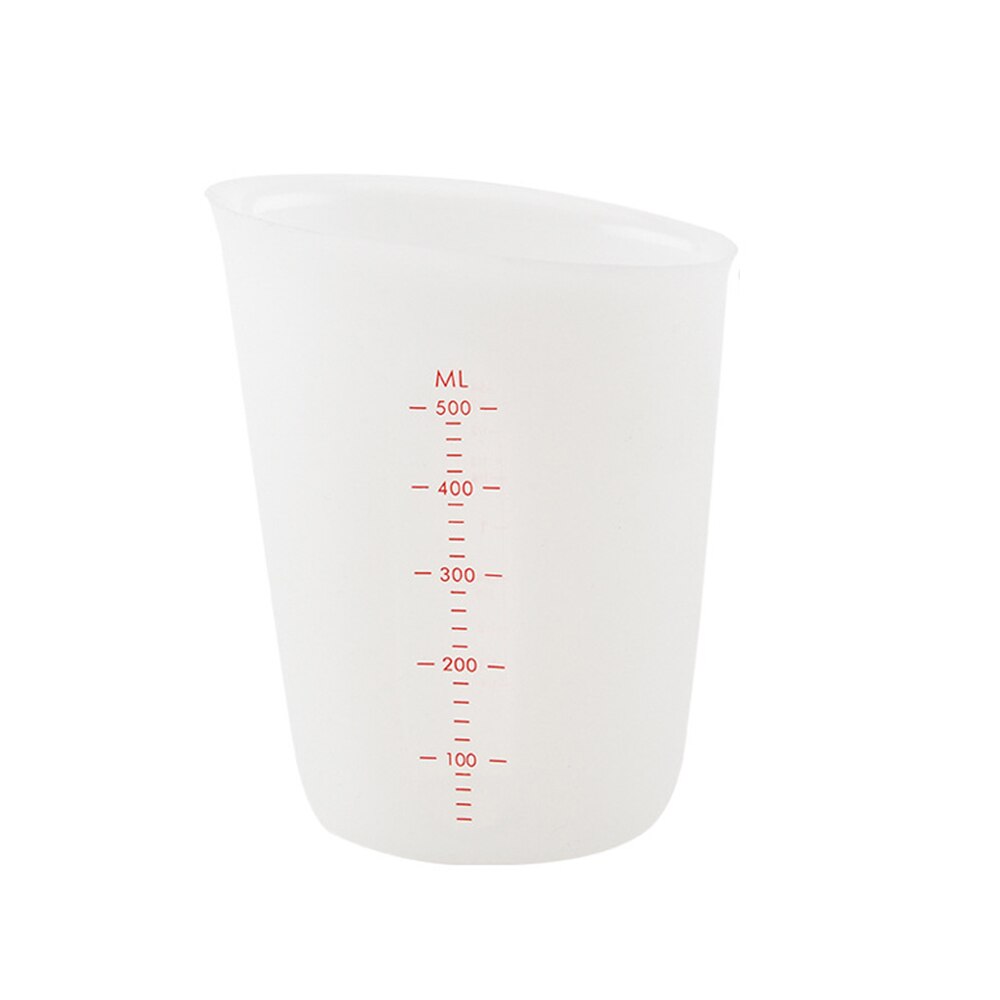 250Ml/500Ml Siliconen Maatbeker Kruik Giet Uitloop Oppervlak Keuken Tool Levert Cup Met Afgestudeerd keuken: 500ml