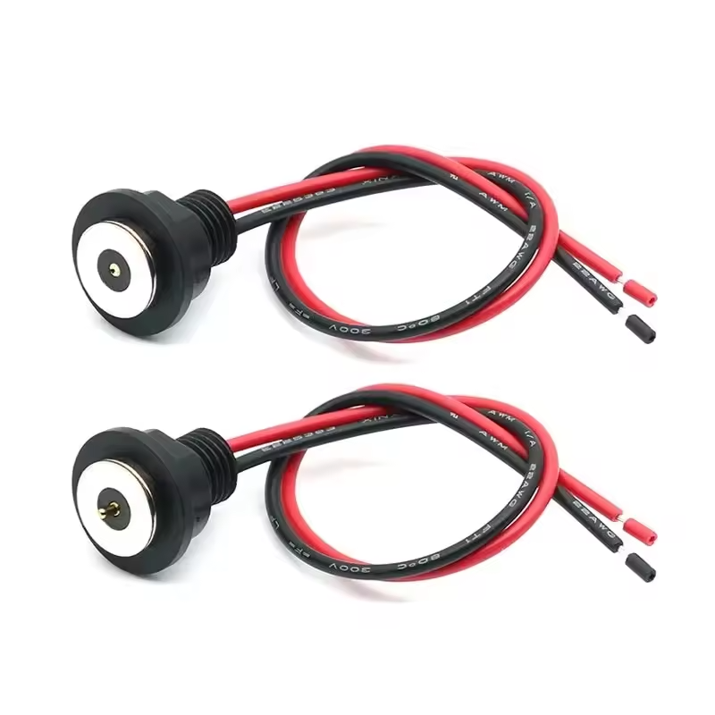 DC-15A-CX con línea de conector magnético, terminales impermeables, cable de alimentación de carga de 1,2 M, contactos magnéticos, enchufe macho hembra: Marfíl