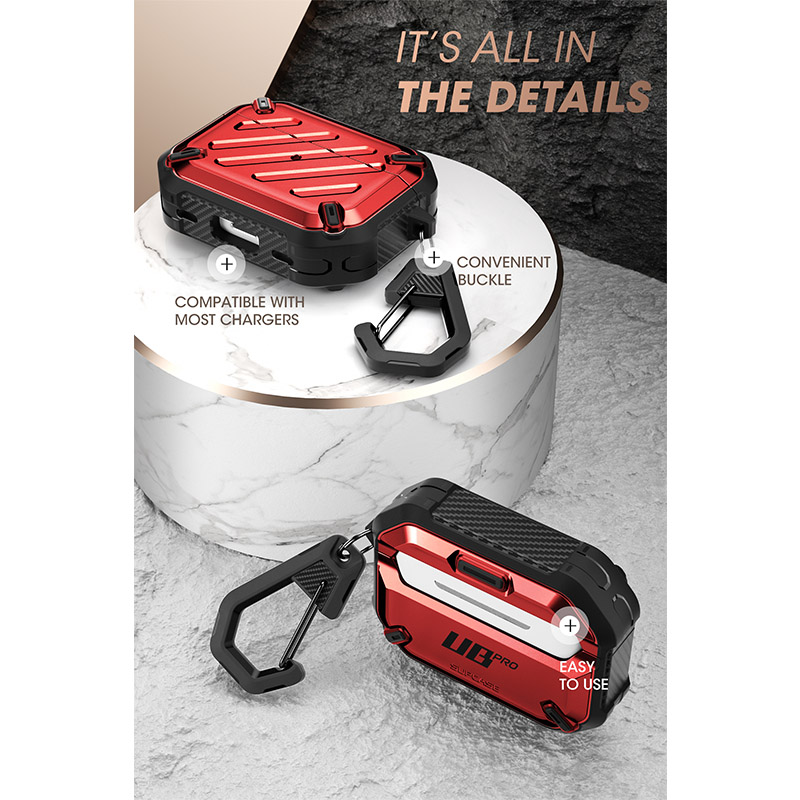 Supcase ub pro til airpods pro-etui) robust beskyttelsesetui med karabinhage til airpods pro