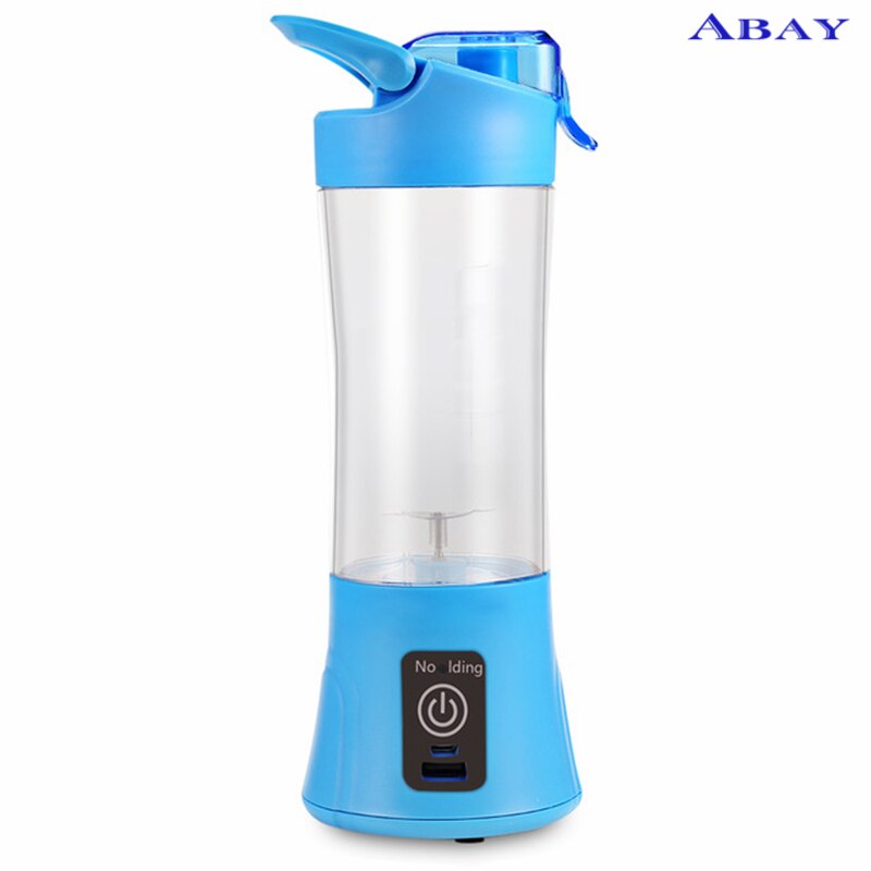 380 ml Draagbare Blender Juicer Cup USB Oplaadbare Elektrische Automatische Groente Fruit Citrus Oranje Sap Maker Cup Mixer Fles: Blauw