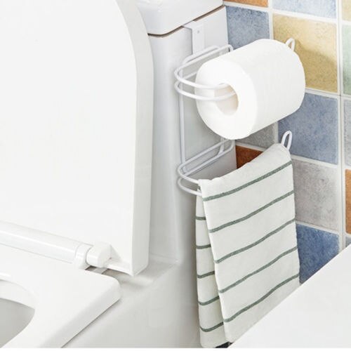Tissue Holder Toilet Paper Storage Organizer Bathroom Rack Chrome Over Tank