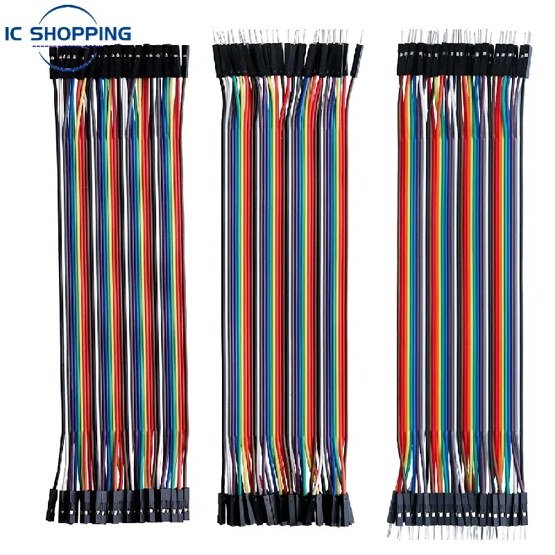 Jumper Wire 40PCS DuPont Line DuPont-kabelverbinding man op man + vrouw naar vrouw en man-vrouw voor Arduino DIY KIT