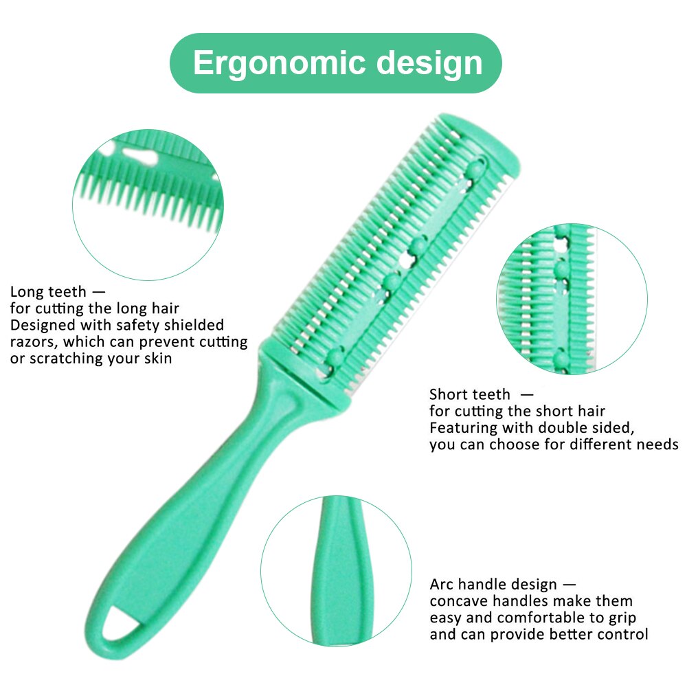3Pcs Razor Comb Hair Cutter Comb Cutting Scissors Hair Thinning Comb Slim Haircuts Cutting Tool Razor Comb