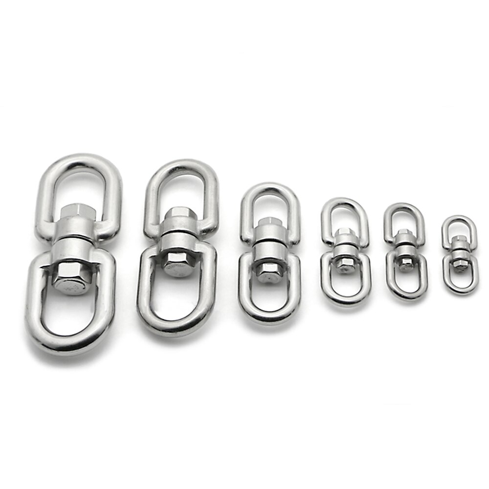 1PCS M5 60mm Stainless Steel Straight Link Chain Sling Lifting Universal Swivel Chain sling Ring Eye to Eye Rigging Pet Ring