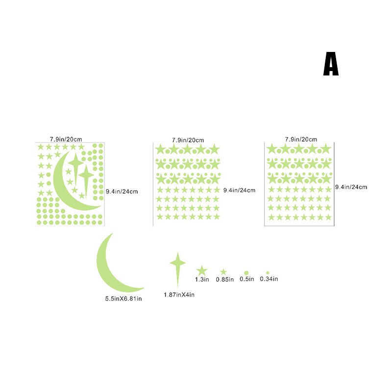 Luminous Stars Planets PVC Wall Stickers Glow in Dark Space Series Nine Planets Wall Decor Stickers for Bedroom DIY SNO8: a