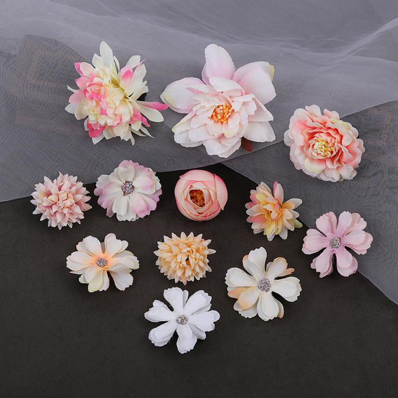 Seidenblumen-einstellen Japan Kimono Haarnadeln seitliche Haarspange Haarspangen japanische süße Chrysantheme Braut Hochzeit Haarschmuck: Gold-farbe
