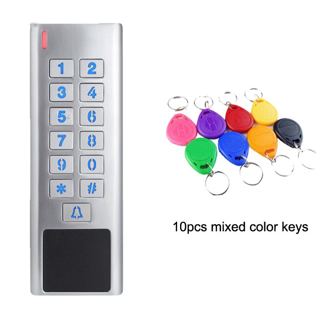 Rfid Door Access Control Reader 2000Users WG input and output security RF Access Control Keypad IP68 Waterproof Outdoor use: AC ID10 color key