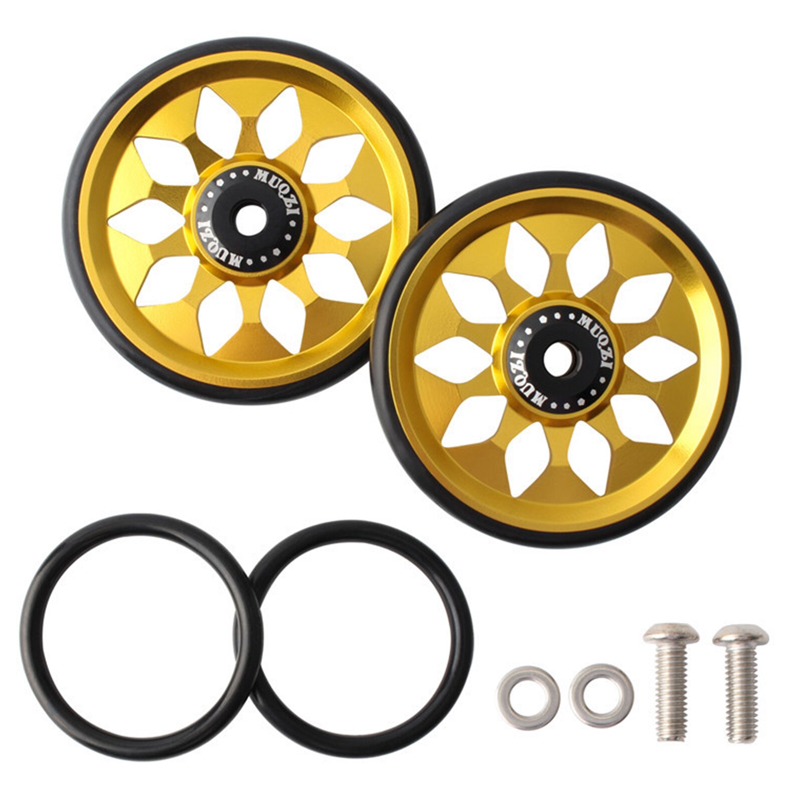 Piezas de Repuesto de aleación de aluminio para bicicleta Brompton, recambio suave y silencioso, ligero y plegable, 1 par: Gold