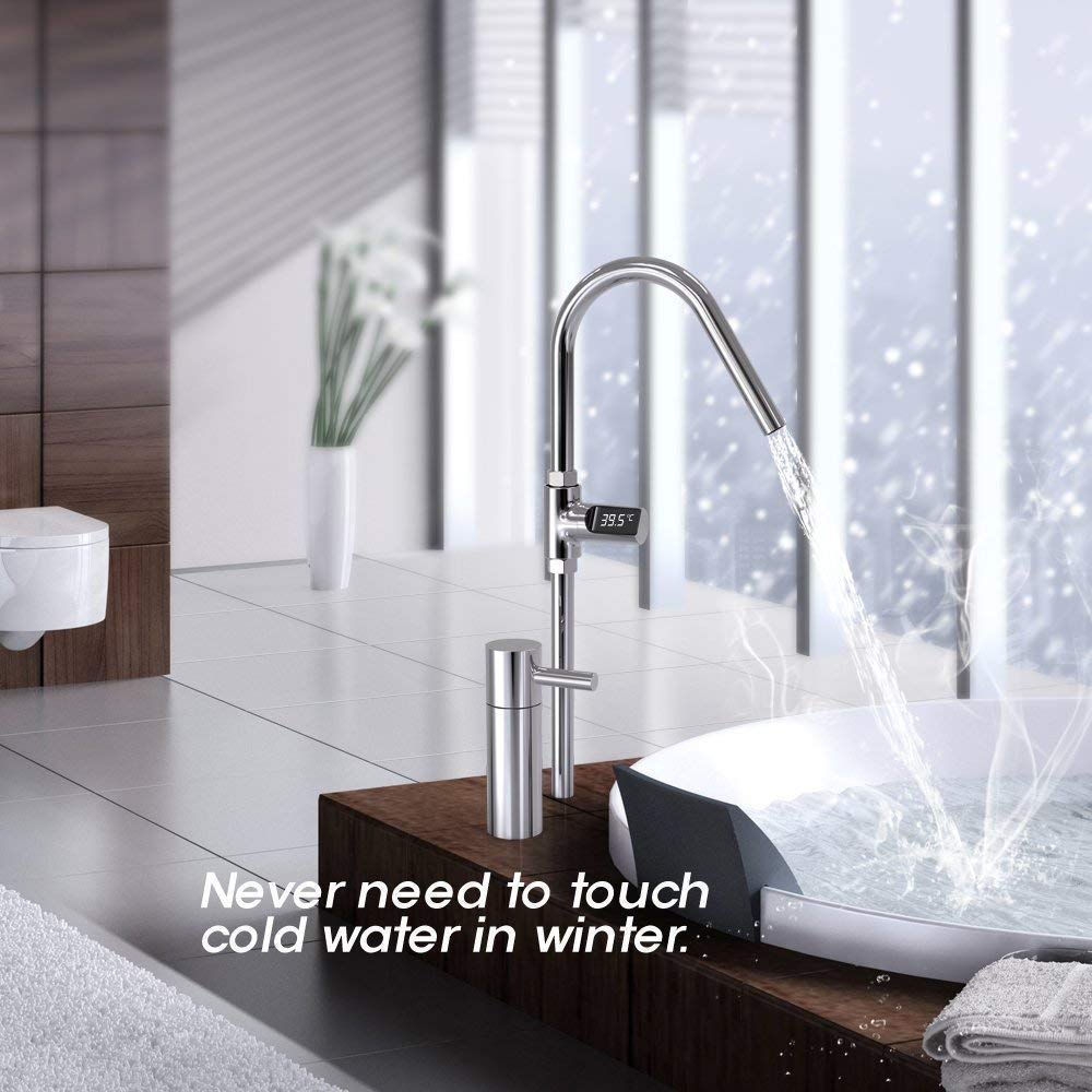 Thermomètre de douche à affichage Led, moniteur de température de l'eau et du débit