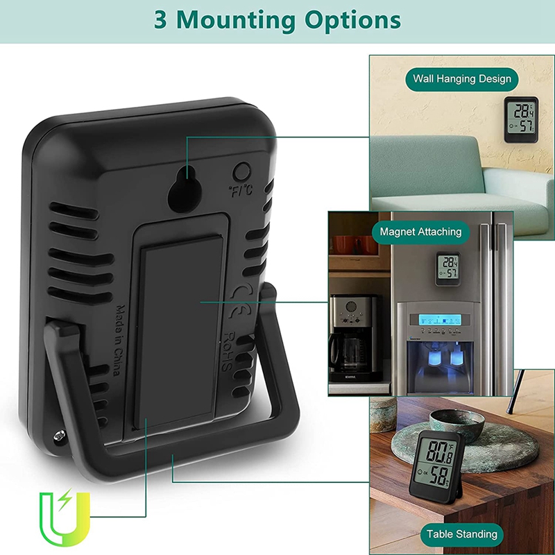 Humidity Gauge 2 Packs Temperature Humidity Monitor for Home Mini Room Thermometer Indoor Thermometer and Humidity Gauge